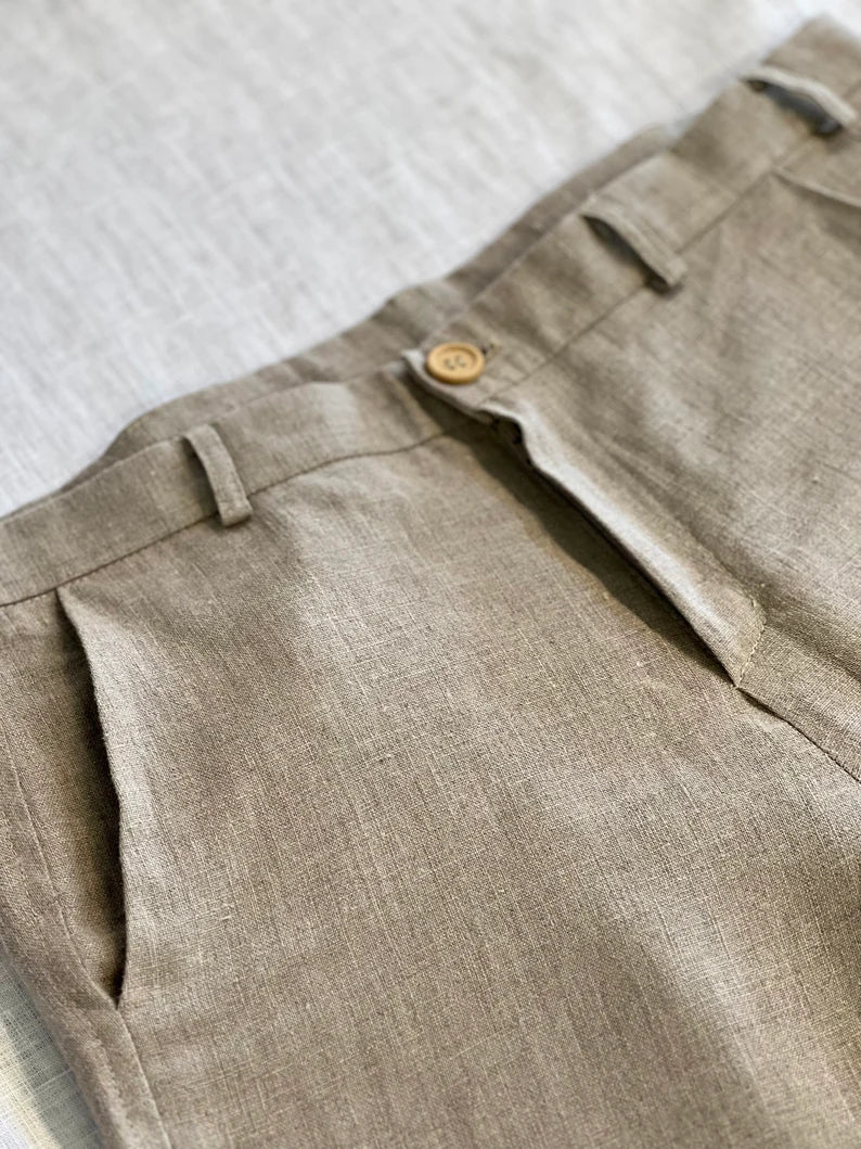 Men's Linen Pants - Natural