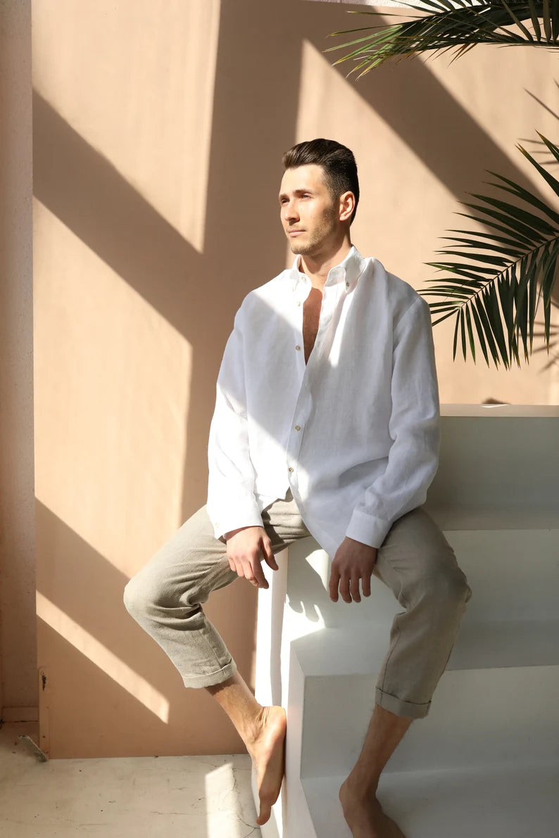 Men's Linen Pants - Natural