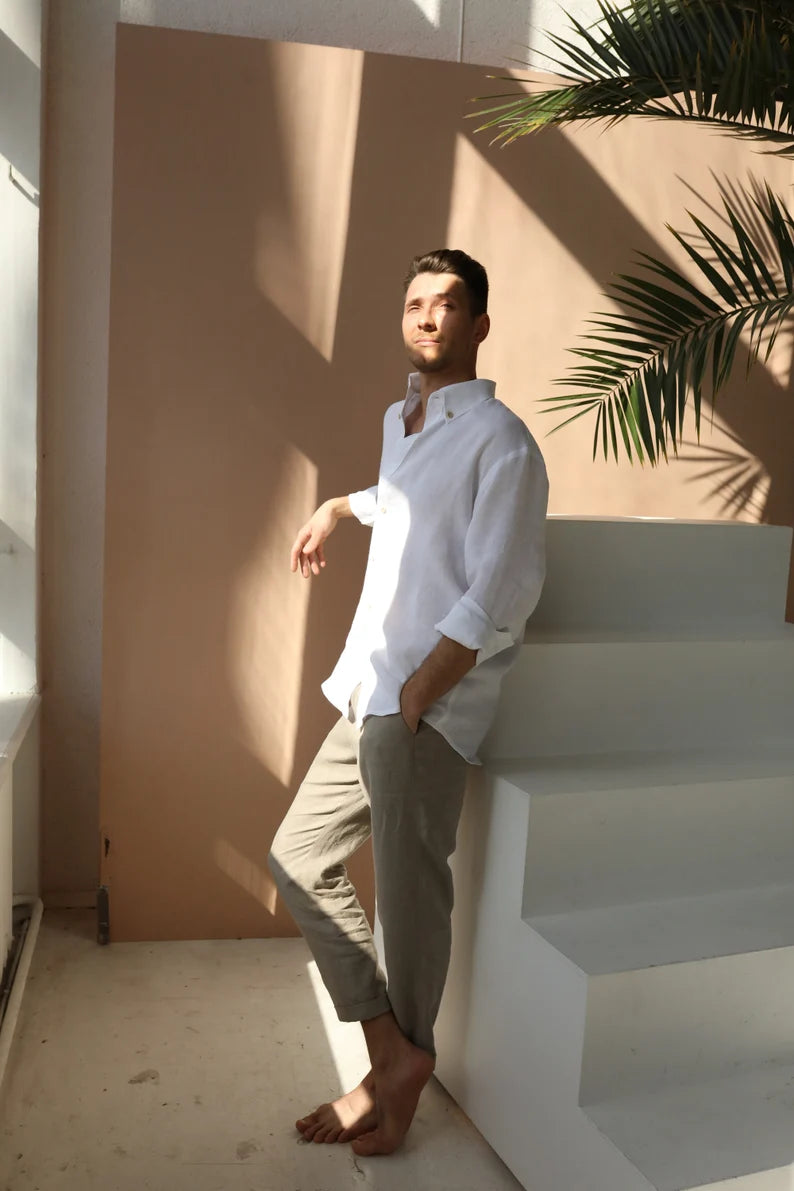 Men's Linen Pants - Natural