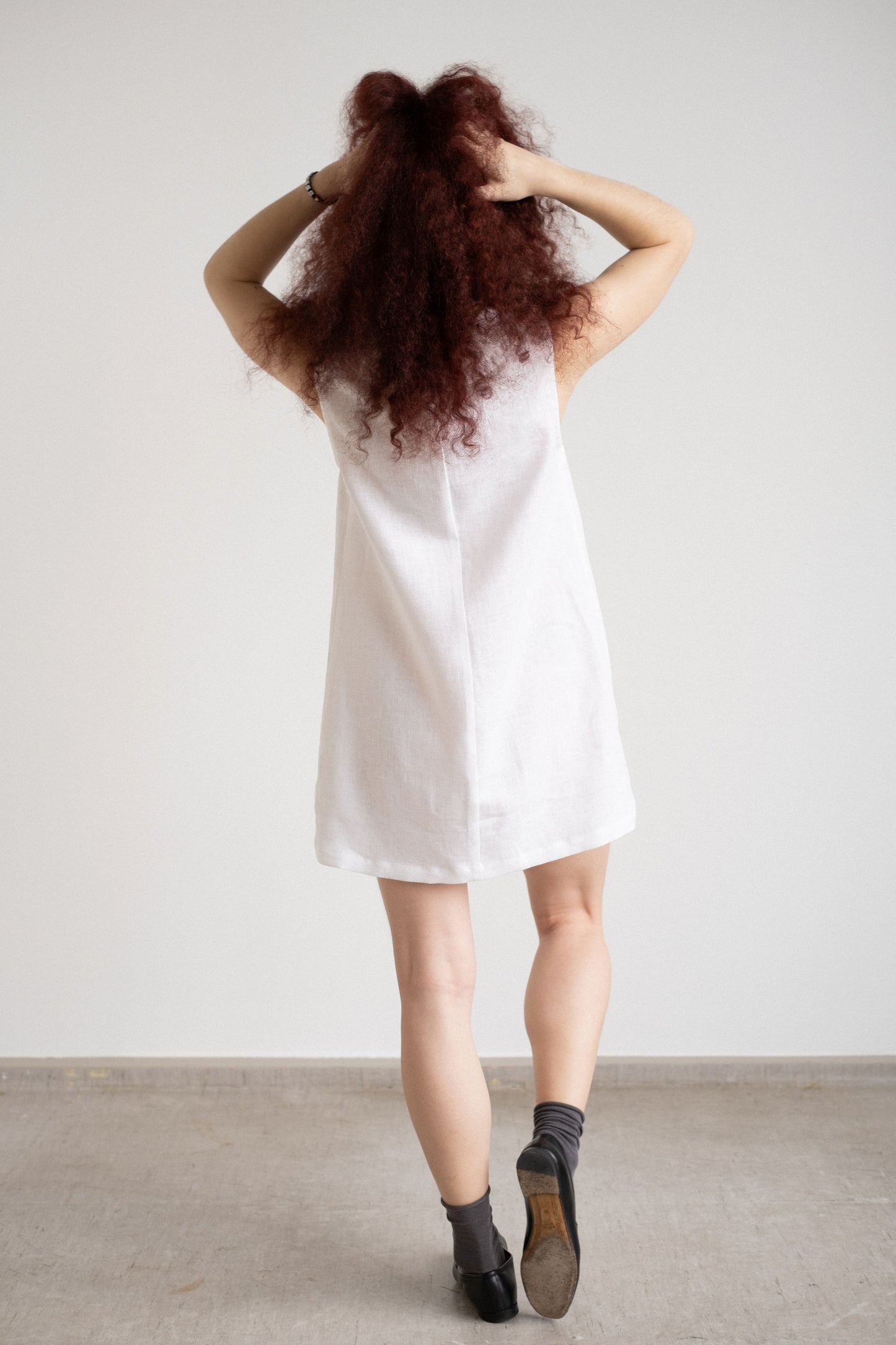 Alice Linen Mini Dress - White