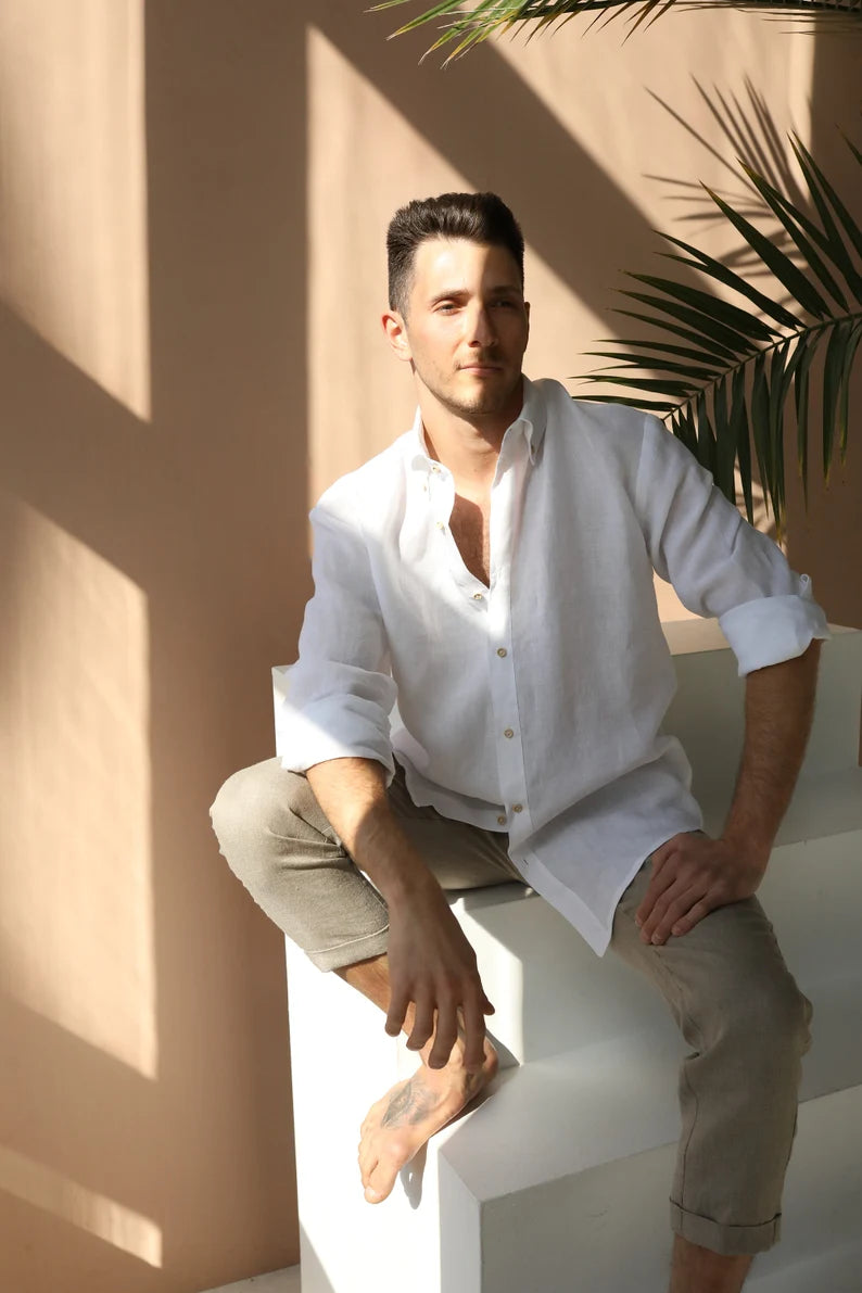 Men's Linen Pants - Natural