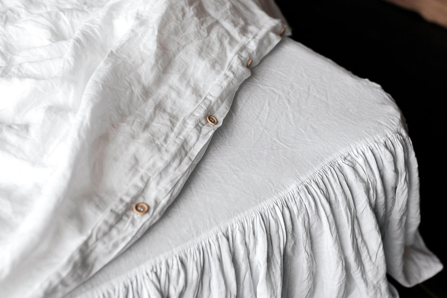 Linen Bedding Set White
