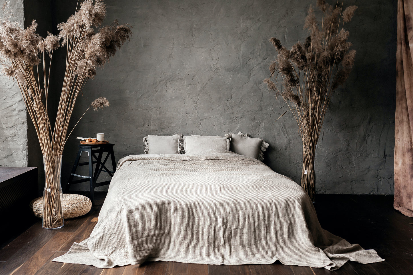 Linen Waffle Throw Natural