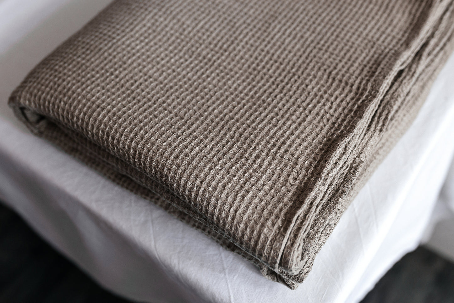 Linen Waffle Throw Natural