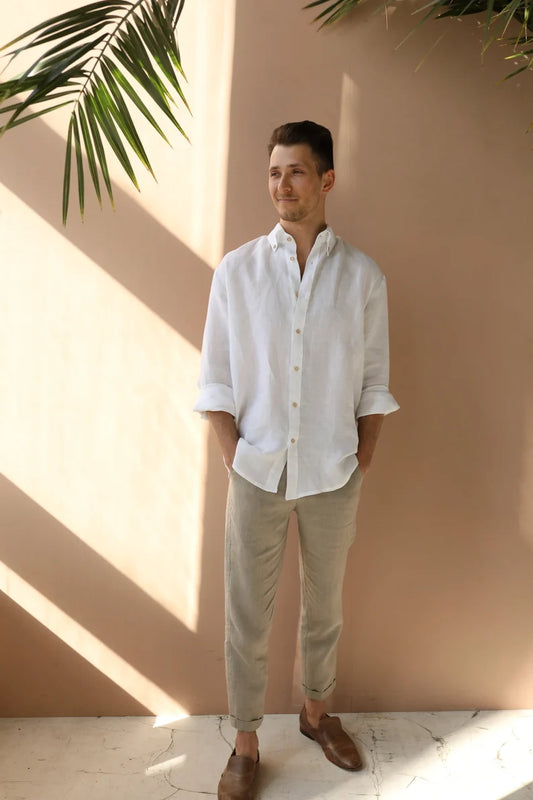 Men's Linen Pants - Natural