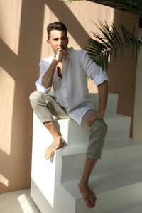 Button-Down Linen Shirt White