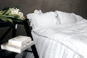 Linen Bedding Set White