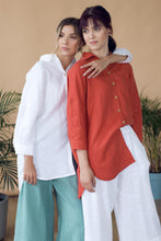 Load image into Gallery viewer, Lisbon White Oversized Linen Shirt
