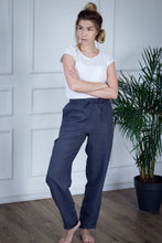 Load image into Gallery viewer, Perth White Linen Drawstring Pants
