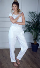Load image into Gallery viewer, Perth White Linen Drawstring Pants
