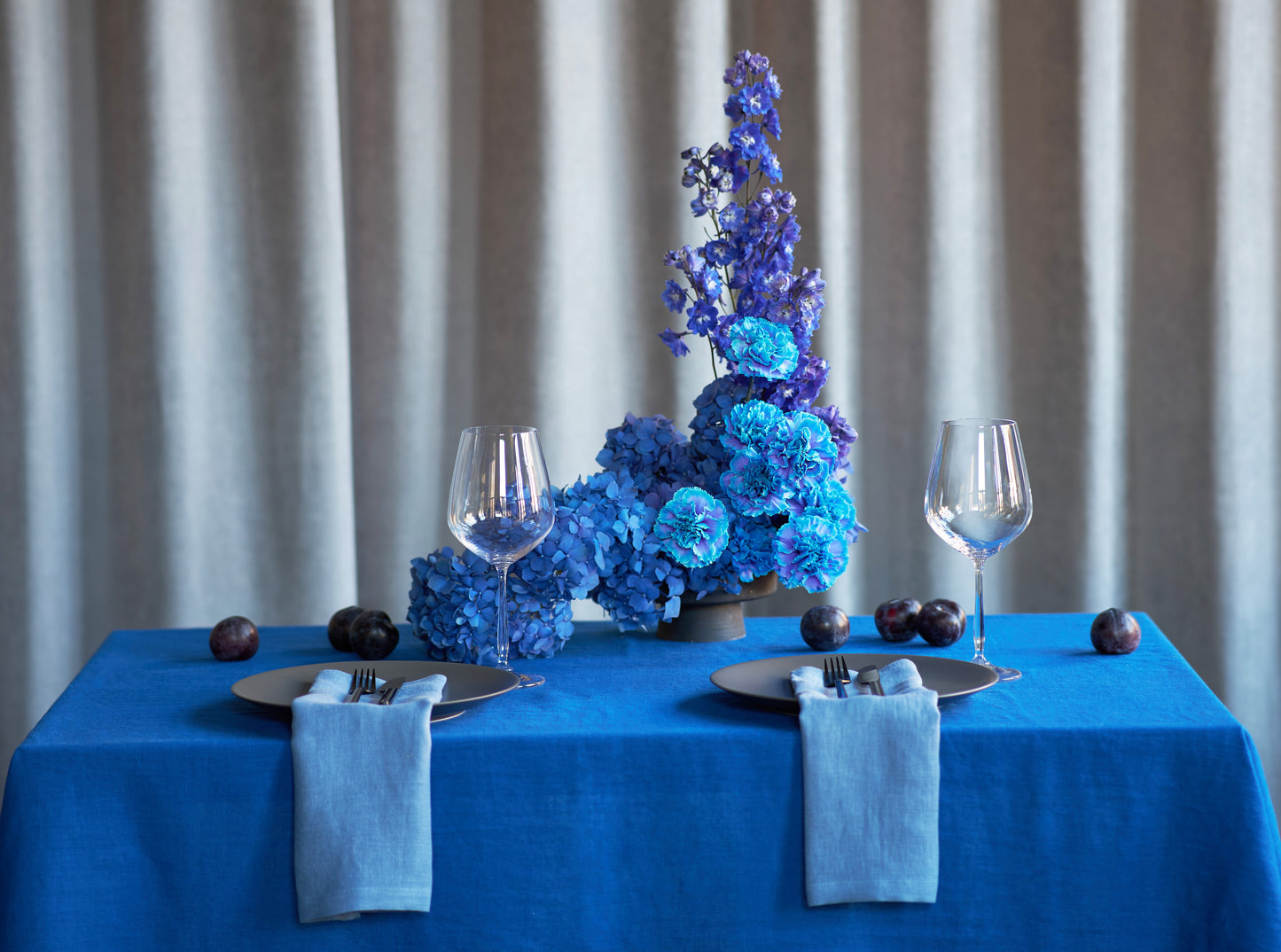 Linen Tablecloth Cobalt blue