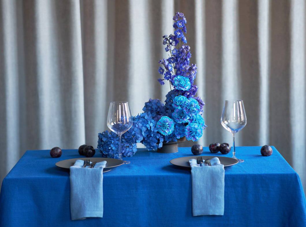 Linen Tablecloth Cobalt blue