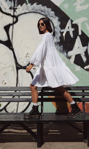 Santorini White Oversized Linen Dress