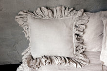 Load image into Gallery viewer, Ruffled Linen Pillow Case Natural
