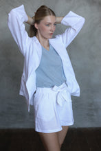 Load image into Gallery viewer, Porto White High Rise Linen Shorts

