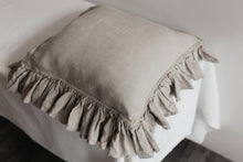 Load image into Gallery viewer, Ruffled Linen Pillow Case Natural
