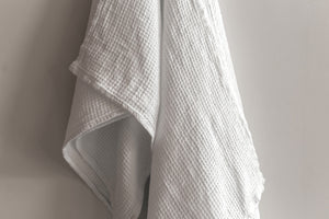 Linen Waffle Towel Set White