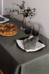 Linen Tablecloth Olive Green