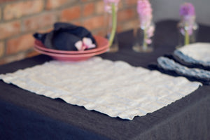 Set Of Linen Placemats Pearl Grey