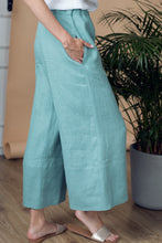 Load image into Gallery viewer, Casablanca Sea Blue Linen Culottes
