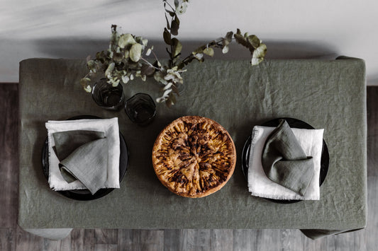 Linen Tablecloth Olive Green