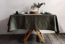 Load image into Gallery viewer, Linen Tablecloth Olive Green
