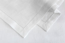 Load image into Gallery viewer, Set Of Hemstitched Linen Napkins White
