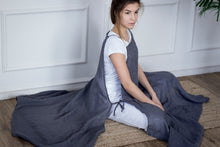 Load image into Gallery viewer, Doha Grey Linen Apron Dress
