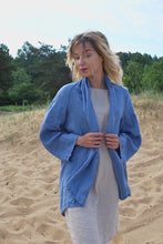 Load image into Gallery viewer, Tokyo French Blue Linen Kimono Jacket
