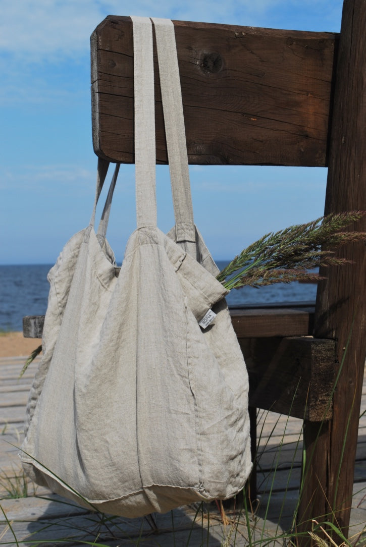 Large Linen Tote Bag Natural