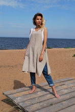 Load image into Gallery viewer, Doha Natural Linen Apron Dress
